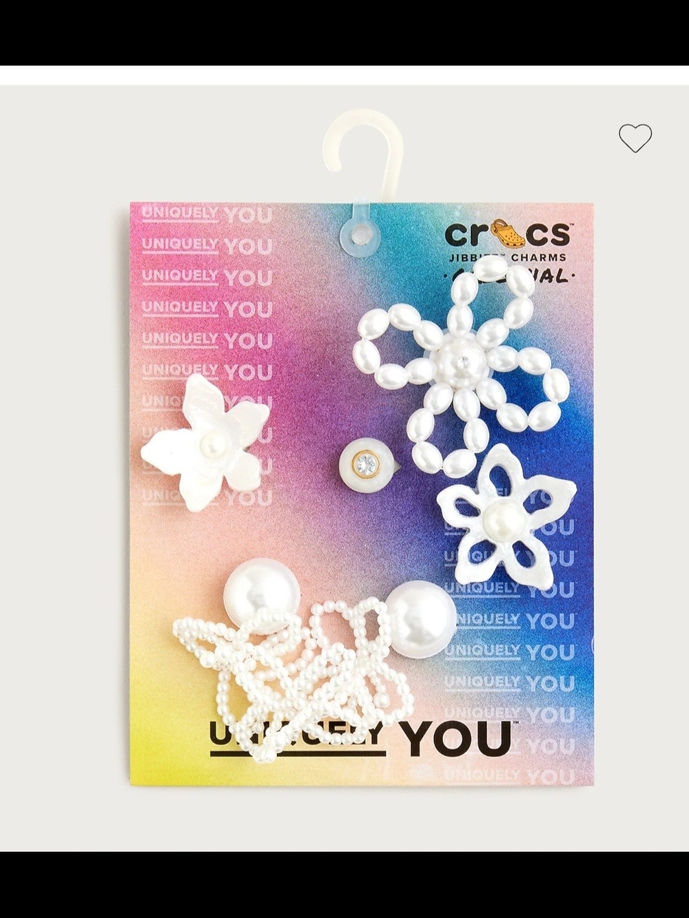 CROCS White Pearl Floral Jibbitz Charm Set for Kids